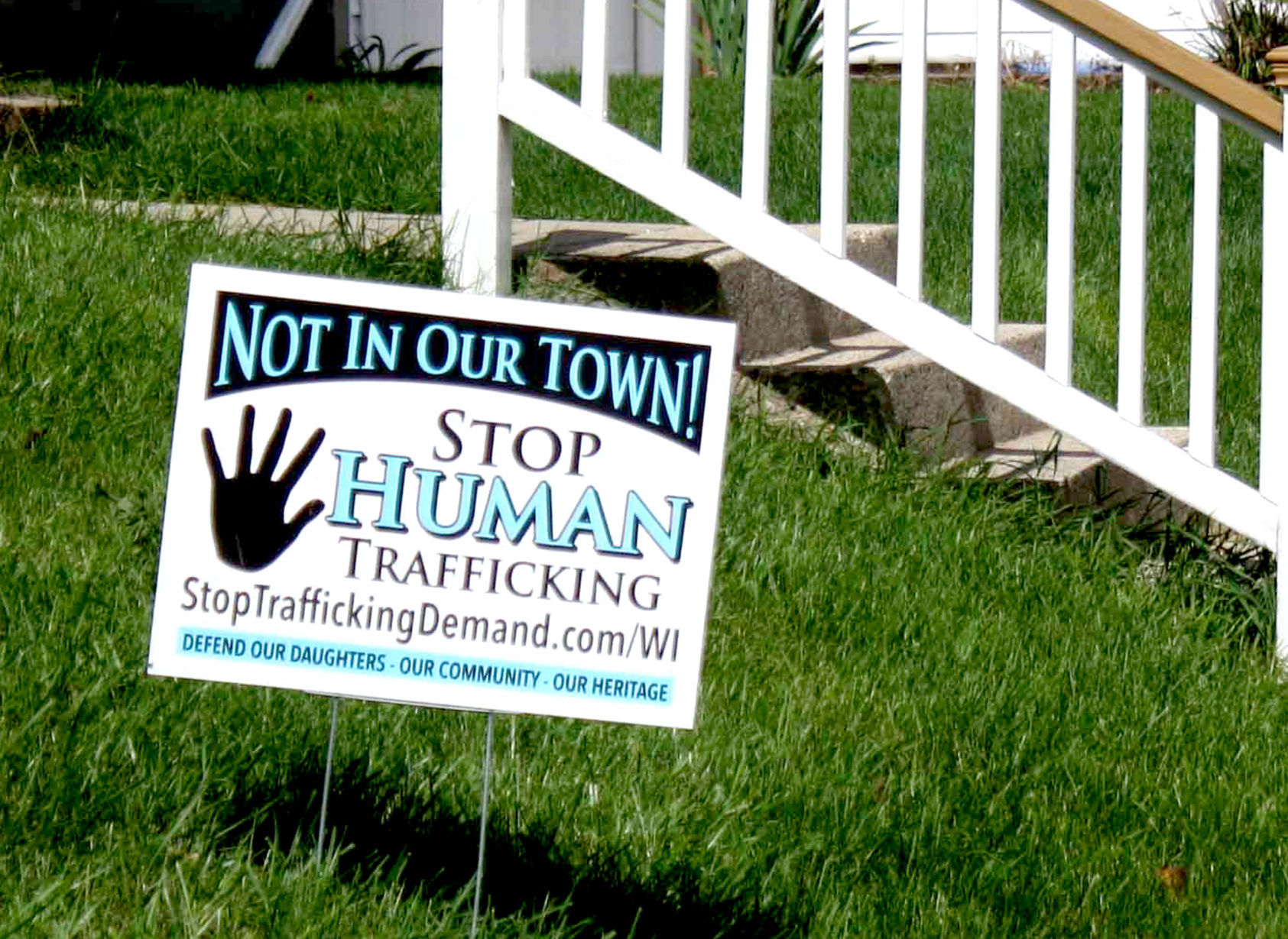 Stop Human Trafficking sign